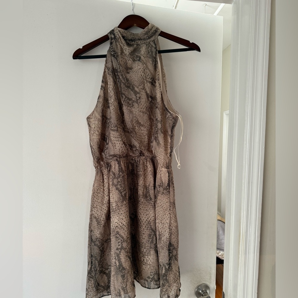 Express Backless Snake Print Dress